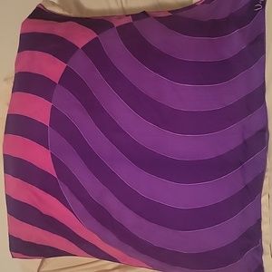 Vintage Pink Purple Retro 100% Silk Square Scarf